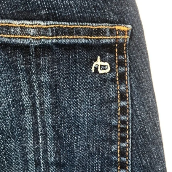 Rag & bone 10 Inch Capri Skinny Jeans in Stanwix Wash Released Raw Hem, Size 24 - Picture 12 of 16